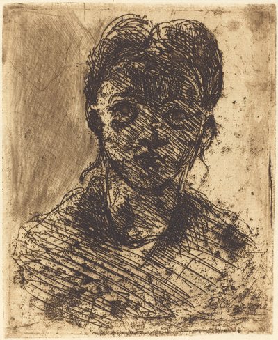 Bir Kızın Büstü, 1873. by Paul Cézanne