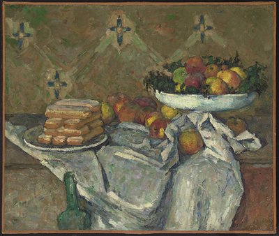 Meyve tabağı ve bisküvi tabağı, 1877 dolayları (tuval üzerine yağlı boya) by Paul Cézanne