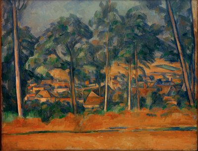 ağaçların arkasındaki köy by Paul Cézanne
