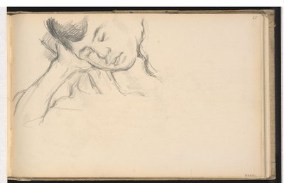 Elinde Başını Dinleyen Şekil by Paul Cézanne