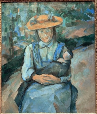 oyuncak bebek ile kız by Paul Cézanne