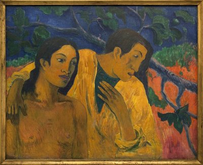 Uçuş (Tahit idili). Paul Gauguin (1848-1903), Tuval Üzerine Yağlıboya Tablo by Paul Cézanne
