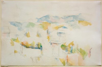 Aix-en-Provence çevresindeki dağlık manzara by Paul Cézanne
