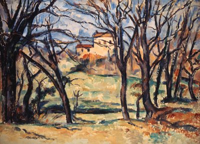 Tholonet Yolunda Ağaçların Arkasındaki Ev, c1885 by Paul Cézanne