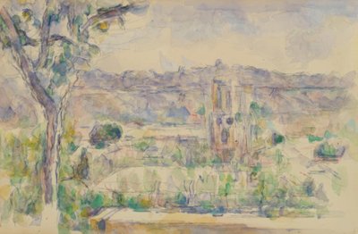 Lauves atölyesinden görülen Aix katedrali by Paul Cézanne