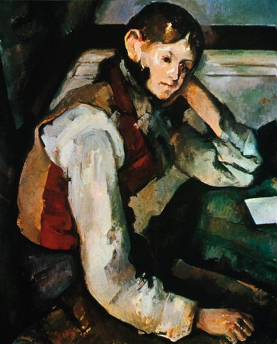 Kırmızı Yelekli Çocuk, 1888-1890 by Paul Cézanne