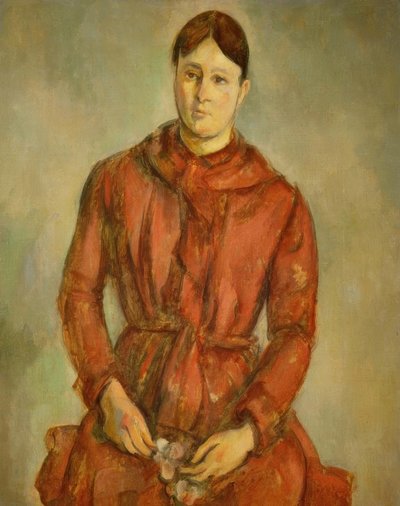 Kırmızılı Madam Cézanne by Paul Cézanne