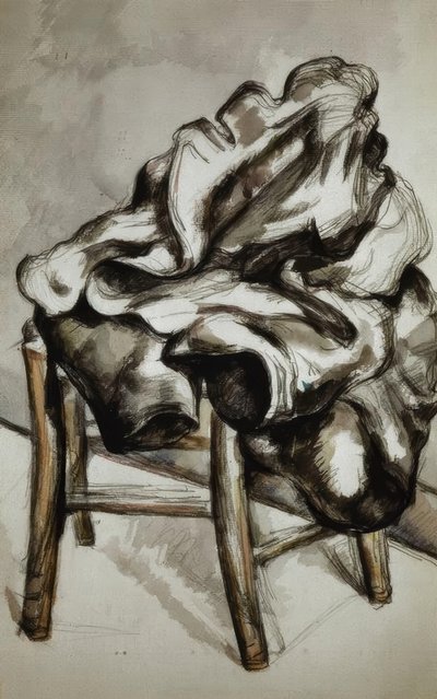 Bir sandalyeye ceket by Paul Cézanne