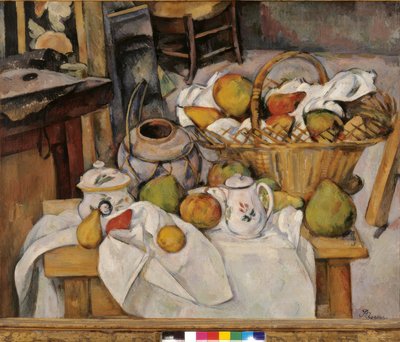 Sepet veya mutfak masası ile natürmort by Paul Cézanne