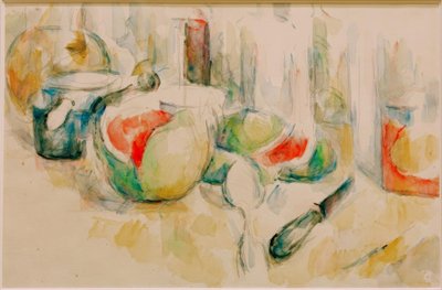 Doğranmış karpuz ile natürmort by Paul Cézanne
