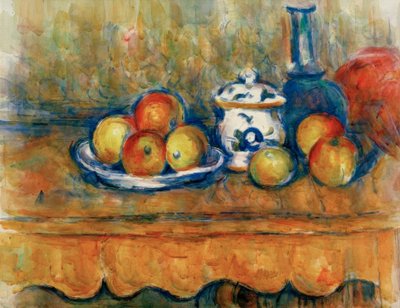 Elma, sürahi ve şekerlik by Paul Cézanne