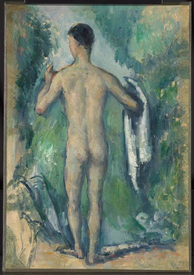 Ayakta Yıkanan Kişi, Arkadan Görünür by Paul Cézanne