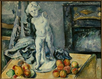 Paul Cezanne (1839-1906) tarafından Alçı Resimde Aşk Tanrısı ile Natürmort 1894 Güneş. 0,63x0,81m. Stockholm. Ulusal Müze - Alçı Cupid ile natürmort. Paul Cezanne