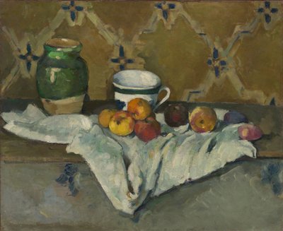 Kavanoz, Fincan ve Elmalı Natürmort, 1877 dolayları by Paul Cézanne