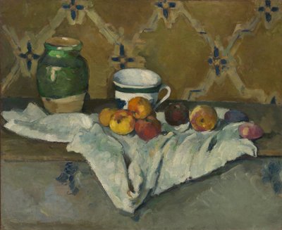 Kavanoz, Bardak ve Elmalı Natürmort, ca. 1877. by Paul Cézanne