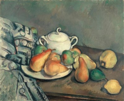 Şekerlik, armut ve paspaslar by Paul Cézanne