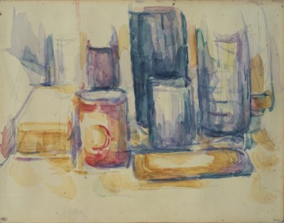 Mutfak masası: kavanozlar ve şişeler by Paul Cézanne