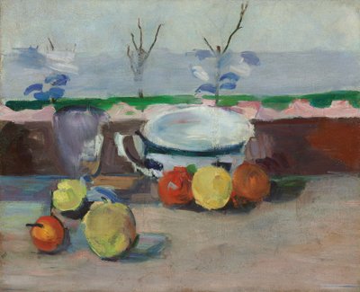 Fincan, bardak ve meyve, III, c.1877 (tuval üzerine yağlı boya) by Paul Cézanne