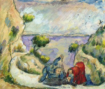 Cinayet, c.1867-70 (kağıt üzerine suluboya ve guaj boya) by Paul Cézanne