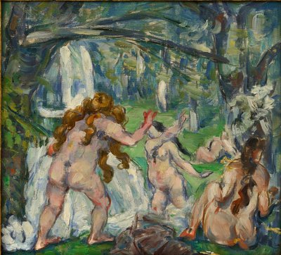 ""Üç Yıkanan"" Tablosu Paul Cezanne (1839-1906) 1875 Tuval üzerine yağlı boya - boyut 30.5x33cm Özel koleksiyon by Paul Cézanne