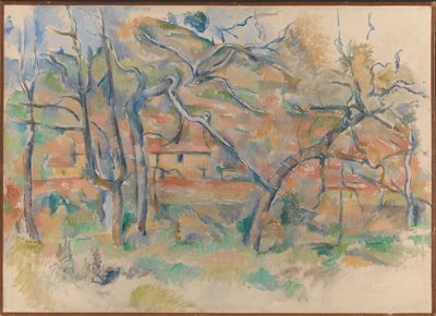 Ağaçlar ve ev, Provence by Paul Cézanne