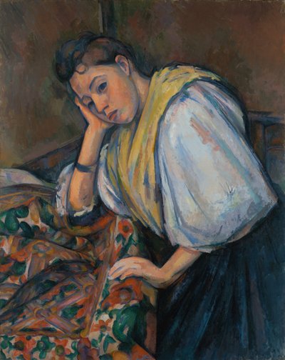 Masada Genç İtalyan Kadın by Paul Cézanne