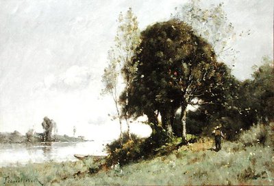 Loire Adası (tuval üzerine yağlı boya) by Paul Desire Trouillebert