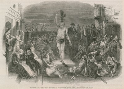 Solomon Eagle veba sırasında tövbeyi vaaz ediyor (gravür) by Paul Falconer Poole