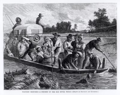 Western Sketches, a Freshet in the Red River, Teksas, 