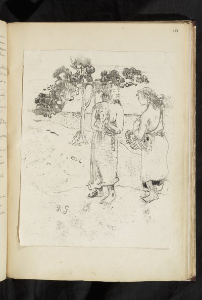Avant et après - Bir manzarada sohbet eden iki kadın by Paul Gauguin