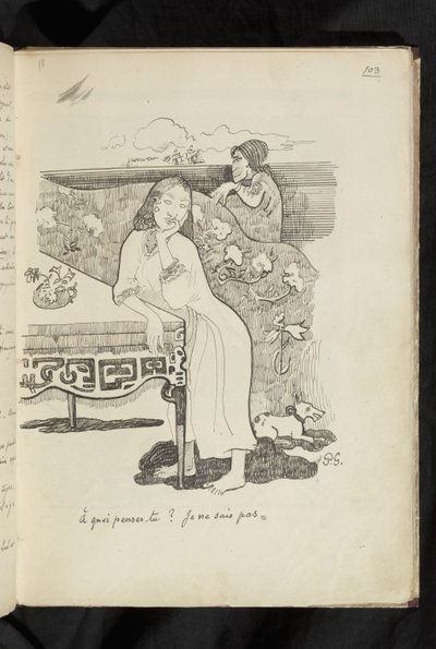 Öncesi ve sonrası - "Ne düşünüyorsun? Bilmiyorum" çizimi by Paul Gauguin
