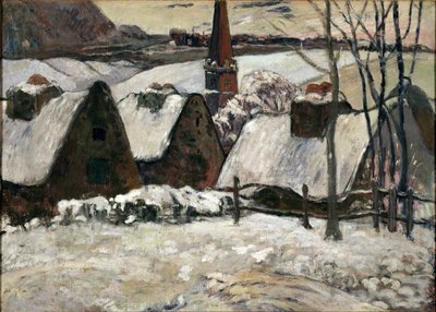 Kar altında Breton köyü (tuval üzerine yağlı boya by Paul Gauguin