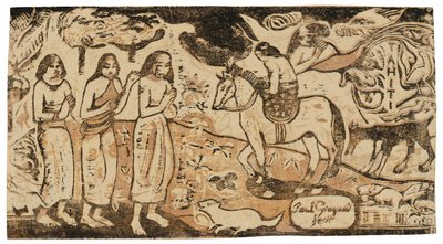 Geç Ahşap Blok Baskılar Suitinden Konut Değişikliği by Paul Gauguin