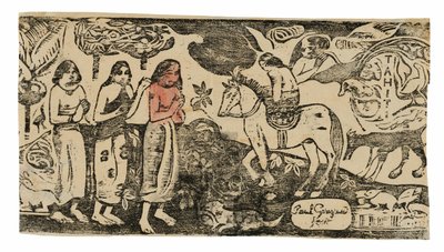 Geç Ahşap Blok Baskılar Suitinden Konut Değişikliği by Paul Gauguin