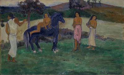 Figürler ve Atlı Kompozisyon, 1902. by Paul Gauguin