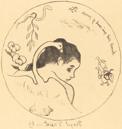 Çin Plaka Taslak plakası için tasarım, 1889. by Paul Gauguin