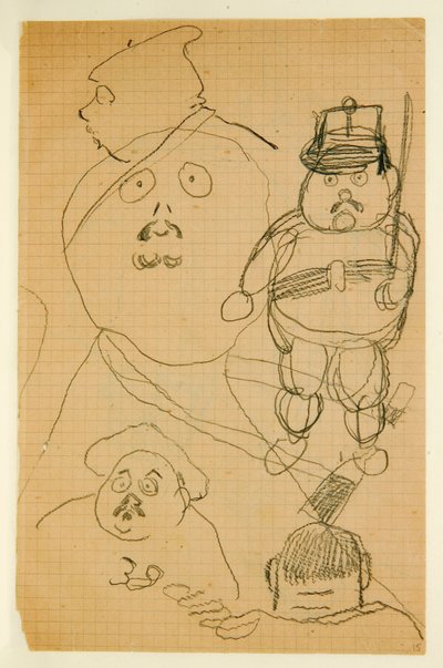 Genç Jacques Bousquet için yapılmış çizimlerden oluşan bir albümden çizim, 1889-90 by Paul Gauguin