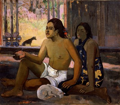 Çalışmıyor Çalışmıyor. Bir Odada Tahitililer, 1896. by Paul Gauguin