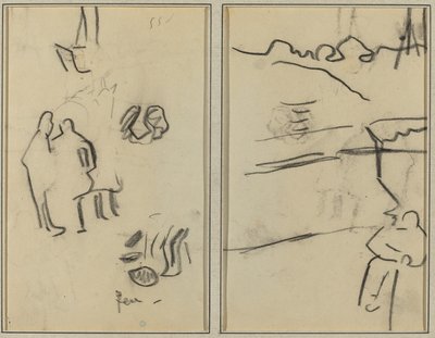 İnsan Formları Grubu; Oturan Bir Adam [rekto] by Paul Gauguin
