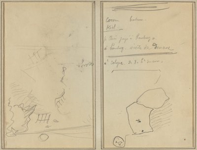 Maymun Başkanı; Şişe ve İçecek Envanteri [verso] by Paul Gauguin