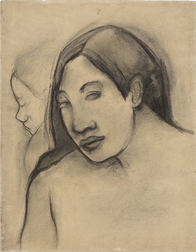 Tahiti Kadın Başkanları, Önden ve Profil Görünümleri, 1891-93 by Paul Gauguin