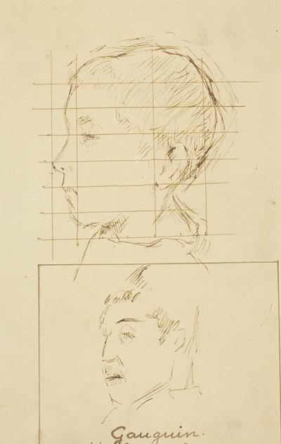 Bir Oğlan ve Bir Adamın Başları (Otoportre?) [verso] by Paul Gauguin