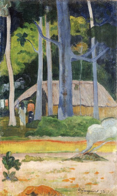 Ağaçlarda Kulübe, 1892 by Paul Gauguin