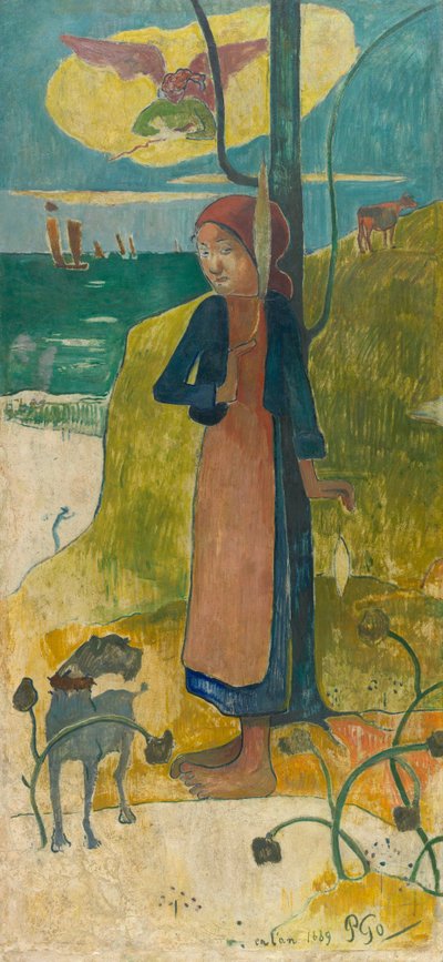 İplikçi Breton Kız (Joan of Arc) - İplikçi Breton Kız (Joan of Arc) - Tablo Paul Eugene Henri Gauguin (1848-1903) by Paul Gauguin