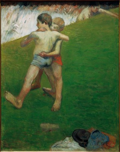 Genç Güreşçiler - Brittany by Paul Gauguin