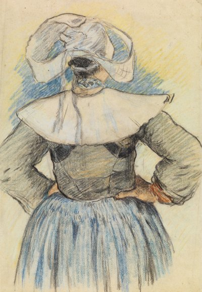 La Bretonne, Pont-Aven c.1886 (kağıt üzerine tebeşir) by Paul Gauguin