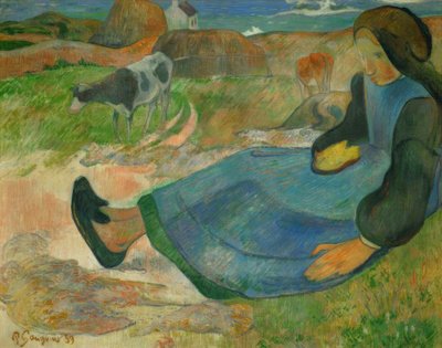 İnek Bekçisi veya Genç Breton by Paul Gauguin