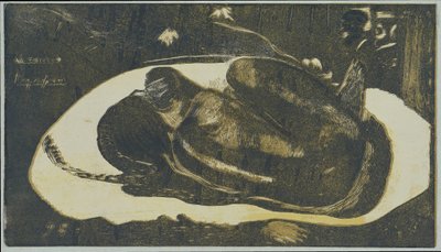 Ölülerin hayaletlerinden korkan yalancı kız Ölülerin hayaletleri tarafından görüntülendi Mauao tupapau (nesne üzerindeki başlık) by Paul Gauguin