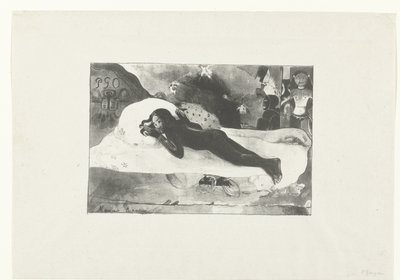 Yatan kız ve ölülerin hayaletleri Ölülerin hayaletleri tarafından görüntülendi Manao tupapau (nesne üzerindeki başlık) by Paul Gauguin