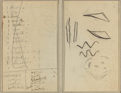"Neige" (Kar); Yol programı [rekto] by Paul Gauguin